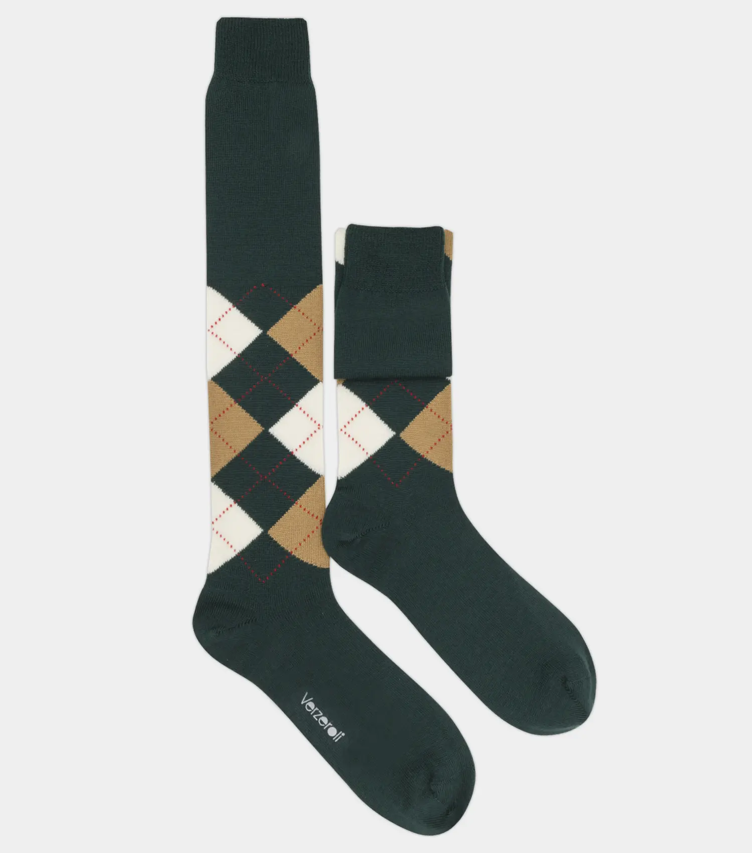 Calze uomo in lana a rombi eleganti e calde, perfette per il look formale e casual. Design geometrico con motivi a rombi,