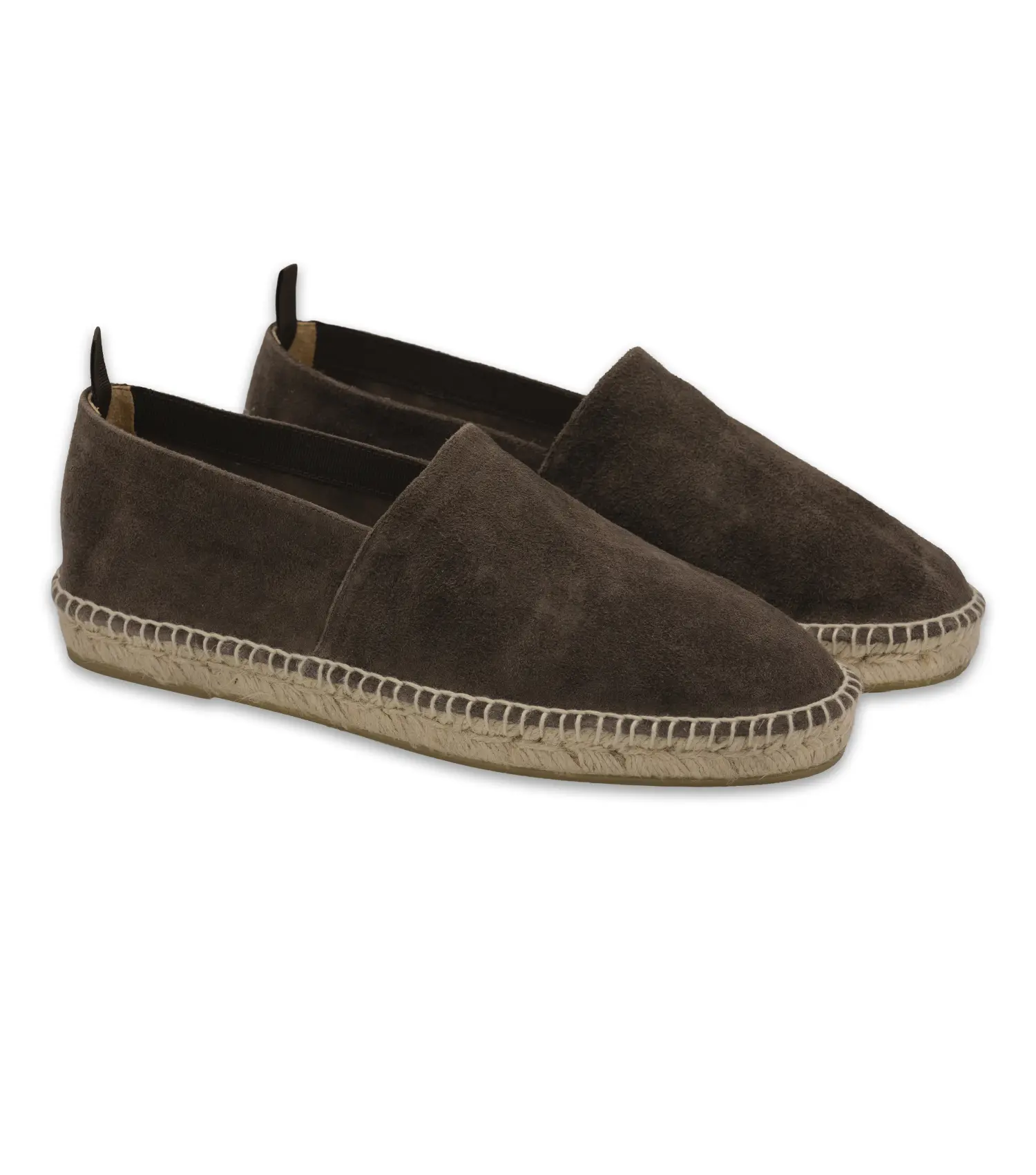 CAPRI - Espadrillas mocassino da uomo in pelle scamosciata con suola in paglia naturale