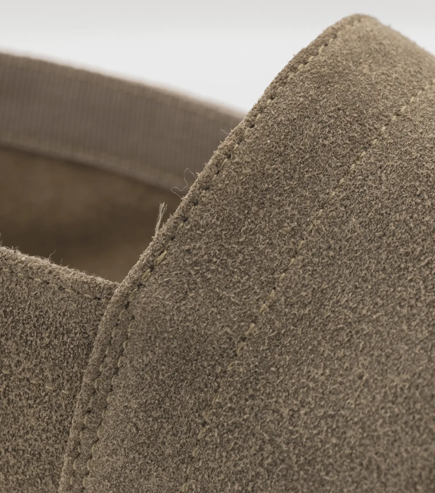 CAPRI - Espadrillas mocassino da uomo in pelle scamosciata con suola in paglia naturale