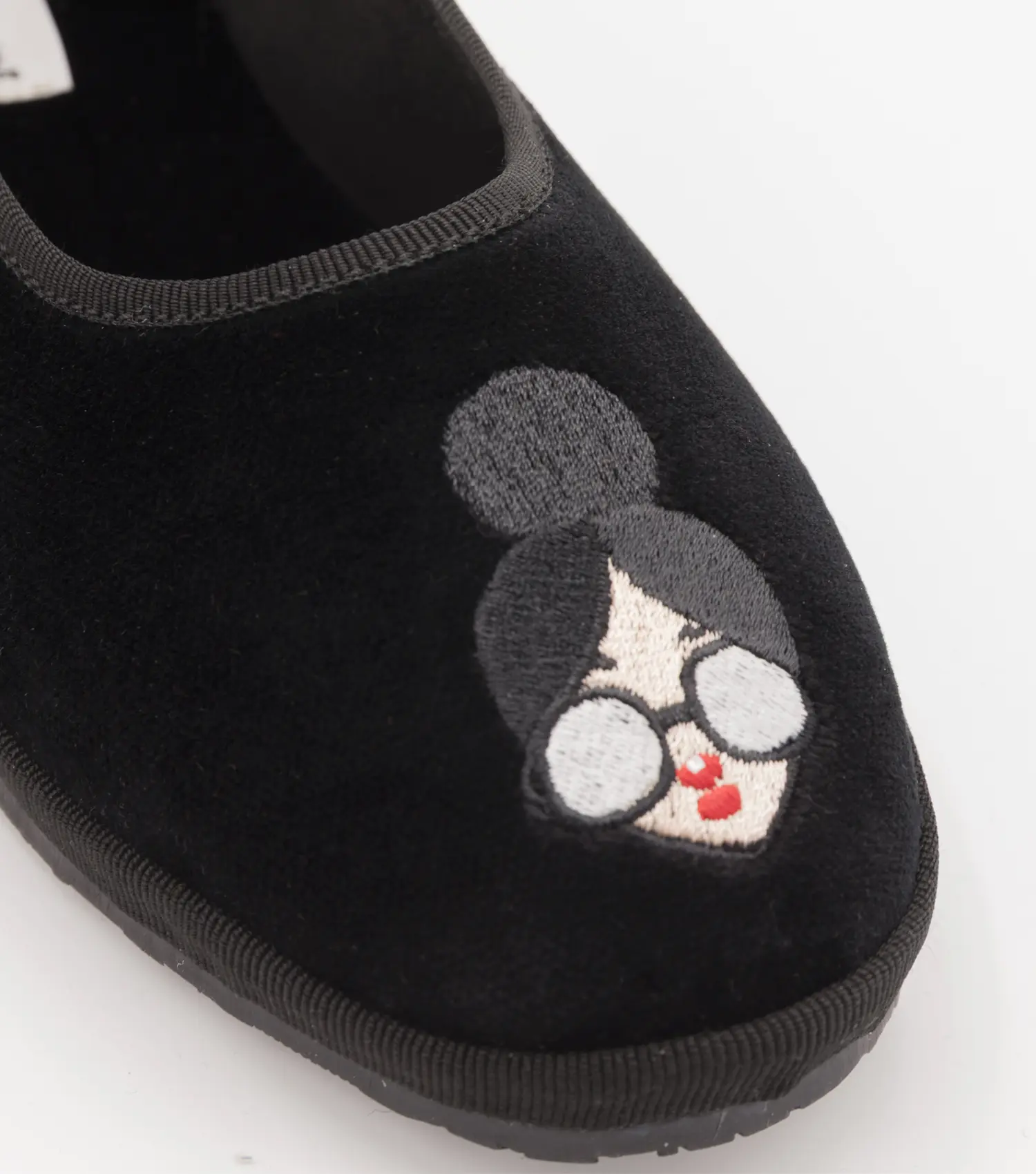 MERY - Friulana punta rotonda con fiocco ton sur ton e ricamo dell'iconica Doll by Mary Sapotito