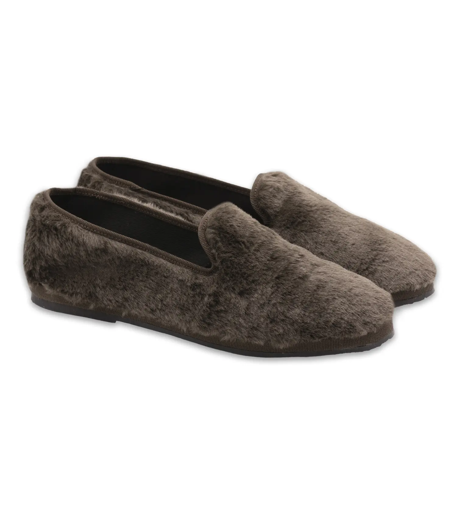 NINA - Friulane classiche a collo alto in eco pelliccia liscia