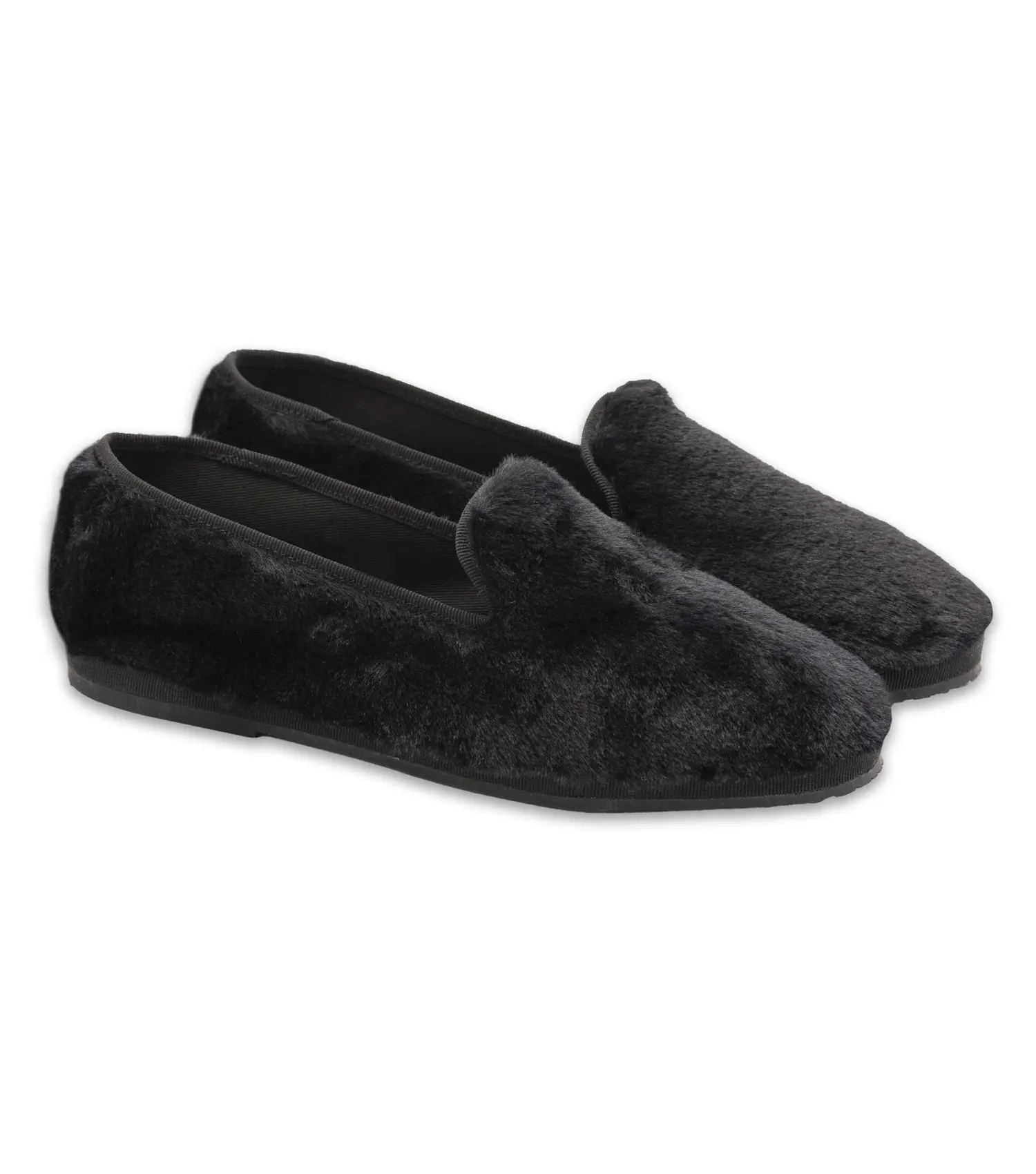 NINA - Friulane classiche a collo alto in eco pelliccia liscia