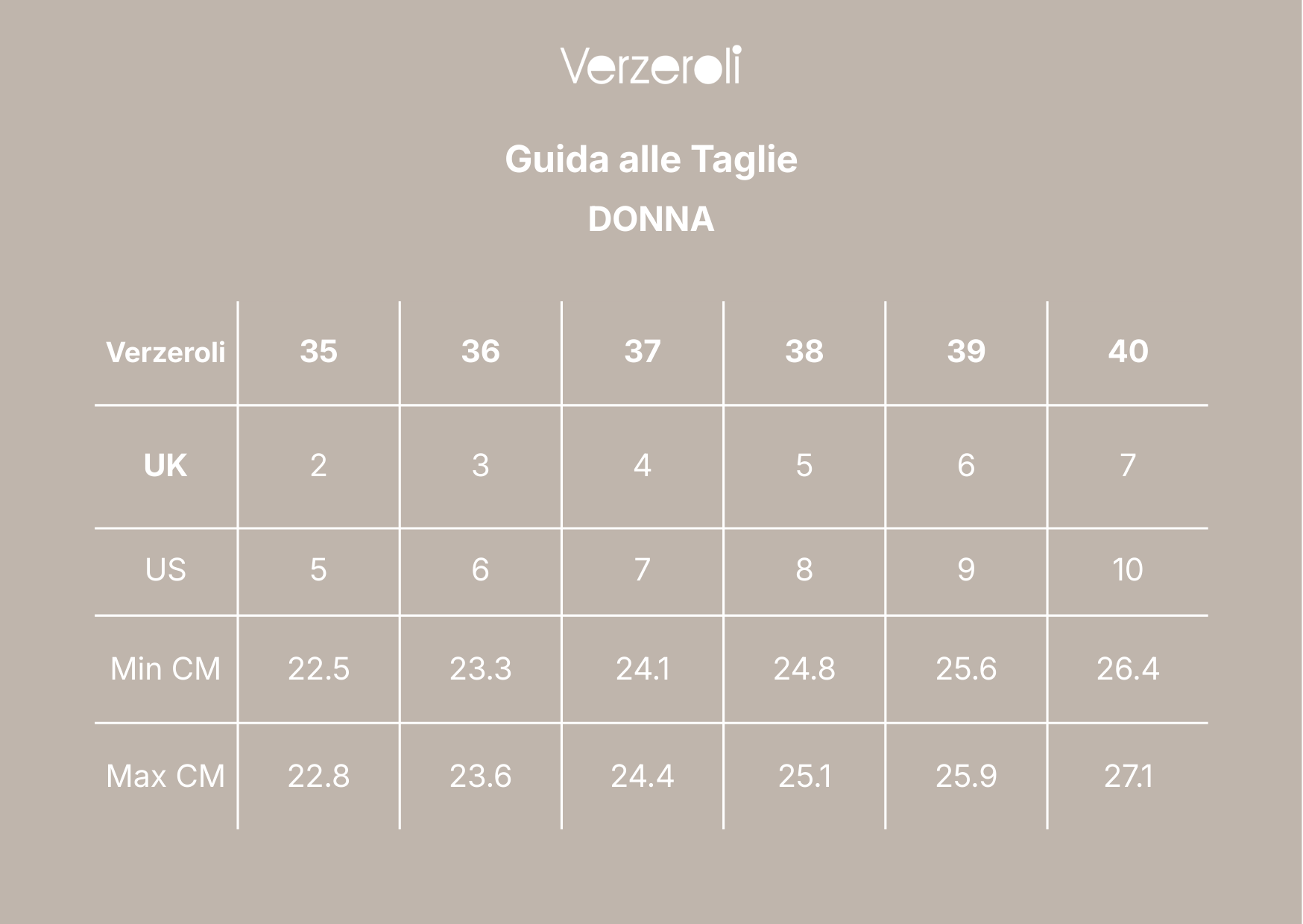 Guida alle taglie — MARA – Friulana classica invernale in pelle scamosciata e vero montone
